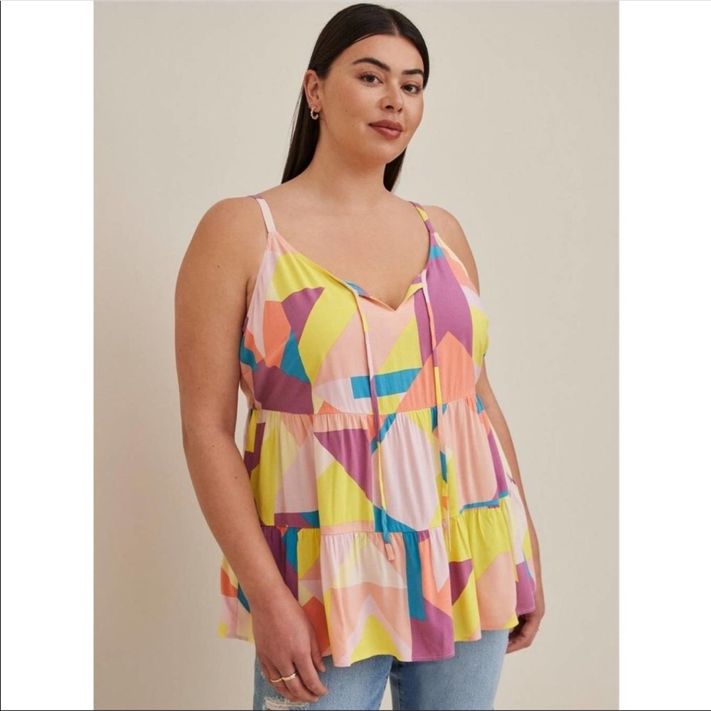 🌺NWT TORRID Challis Tiered Tie-Front Cami🌺
